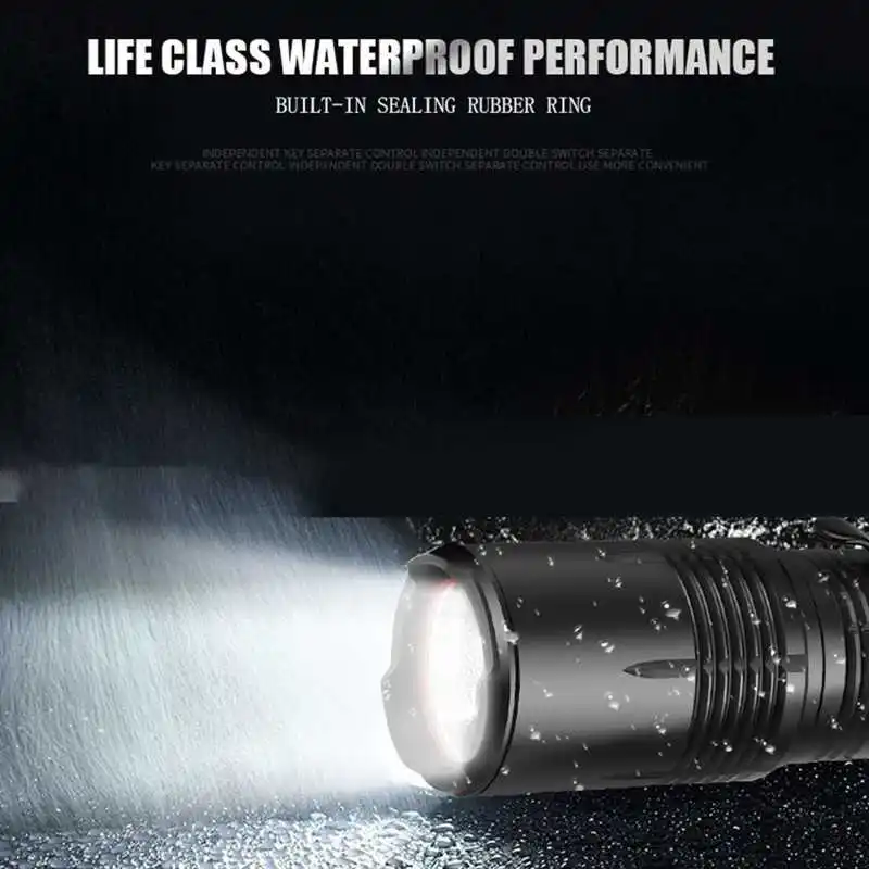 

Portable Super Bright Flashlight 1100lm IPX4 Waterproof Portable USB Rechargeable XHP50 LED Powerful Torch For Outdoor Hunting