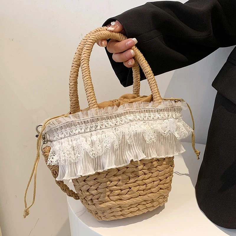 

Straw Beach Bag 2022 Rattan Bags Fashion Shoulder Bag Bohemian Summer Vacation Handbags and Purses Handmade Woven Travel Totes