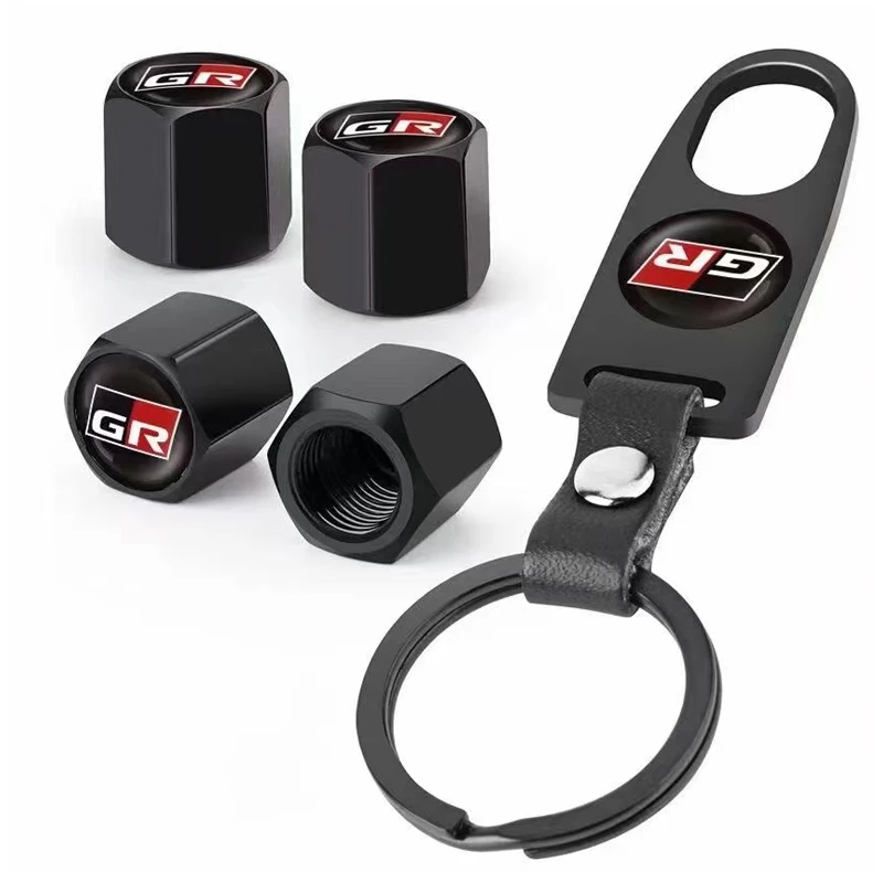 

New 4PCS/Set GR Car Logo Metal Tire Valve Cover for Toyota HV YARiS RZ RC RS C-HR Corolla Prius Harrier Camry Tacoma Venza rav4