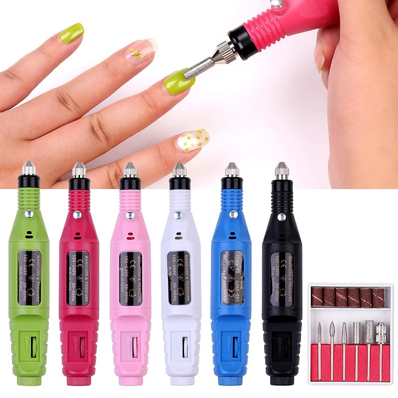 Professional Nail Polishing Drill Machine Electric Manicure Milling Cutter Set Nail Files Drill Bits Gel Polish Remover Tools