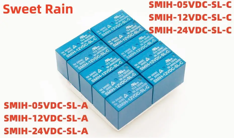 

10pcs Relay SMIH-05VDC-SL-C SMIH-12VDC-SL-C SMIH-24VDC-SL-C 5V 12V 24V Relays 250V 16A 8PIN SMIH-05V 12V 24VDC-SL-A 6PIN