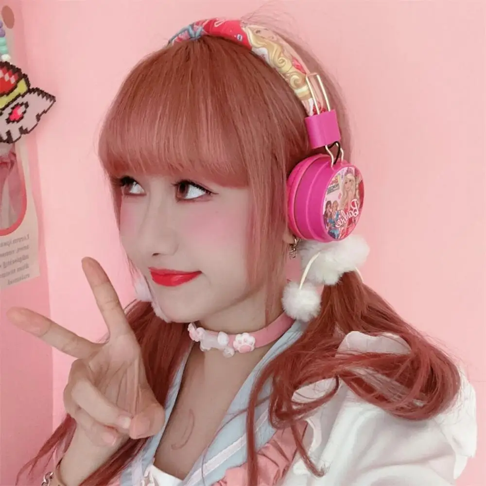 

Y2K Barbie Wireless Bluetooth Headphone New Princess 3D Stereo Headset Kawaii Cartoon Girls Gifts Earphone Hottie Halloween Gift