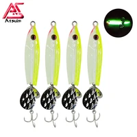 as slow pitch metal jig leurre 60g glow cast spoon lure fishing hooks sinking fish pesca saltwater artificial hard baits angler