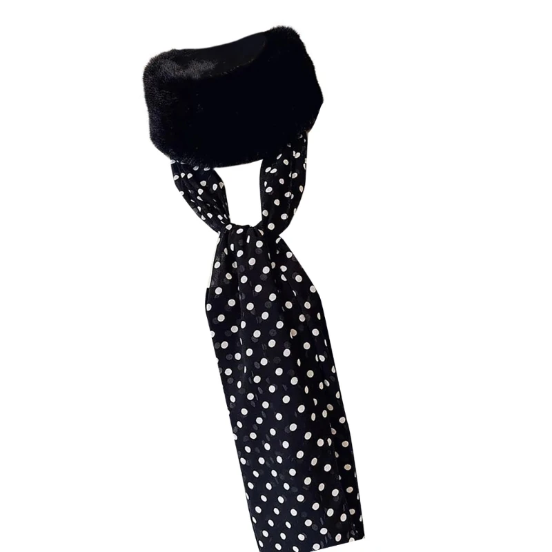 Мягкий теплый зимний плюшевый шарф с леопардовым принтом и лентой утеплитель для