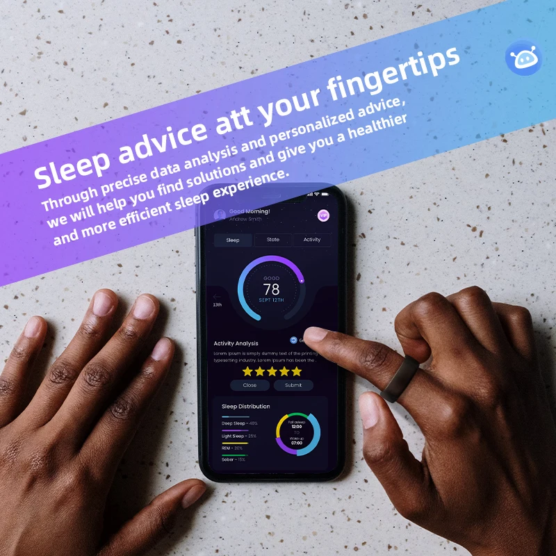 Монитор здоровья модное умное кольцо SQ666 пульсометр фитнес-трекер для сна