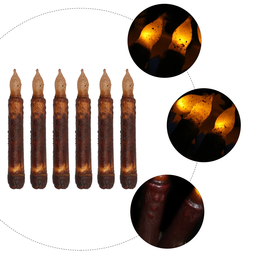 6 шт. Хэллоуин конические свечи световые лампы свадебные декоративные