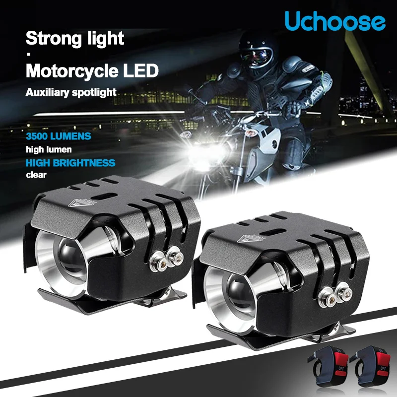 

Luz de carretera LED para motocicleta Flash Long-range Off-road Auxiliary Headlight External
