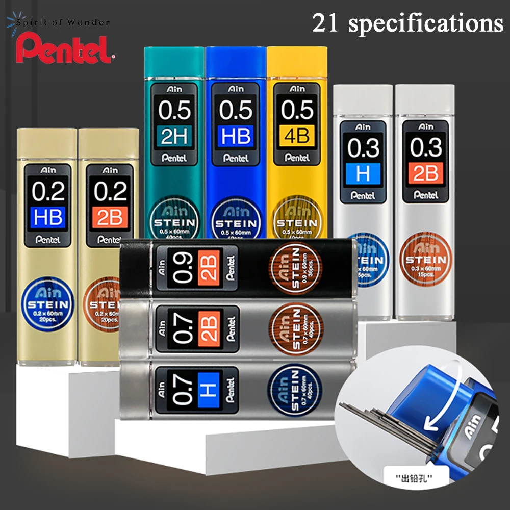 Core Hb/2b Black Resin Pencil Lead Stein 0.3/0.5/0.7/0.9mm Stationery