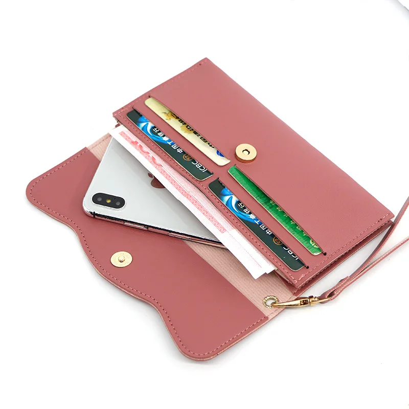 

Женский кошелек, Дамский кошелек, Длинные сумки для денег, простые тонкие кошельки из искусственной кожи с бантом, однотонные женские держа...