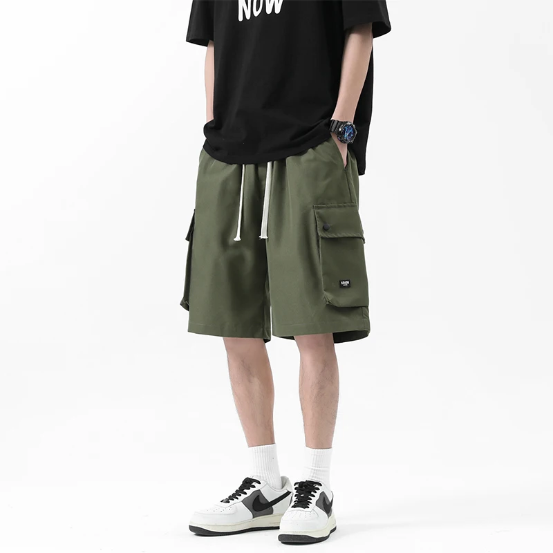 2023 Spring Summer New Men's Fashion Cargo Shorts Outdoor Beach Pants Multi-Pocket Drawstring Breathable Casual Loose Shorts