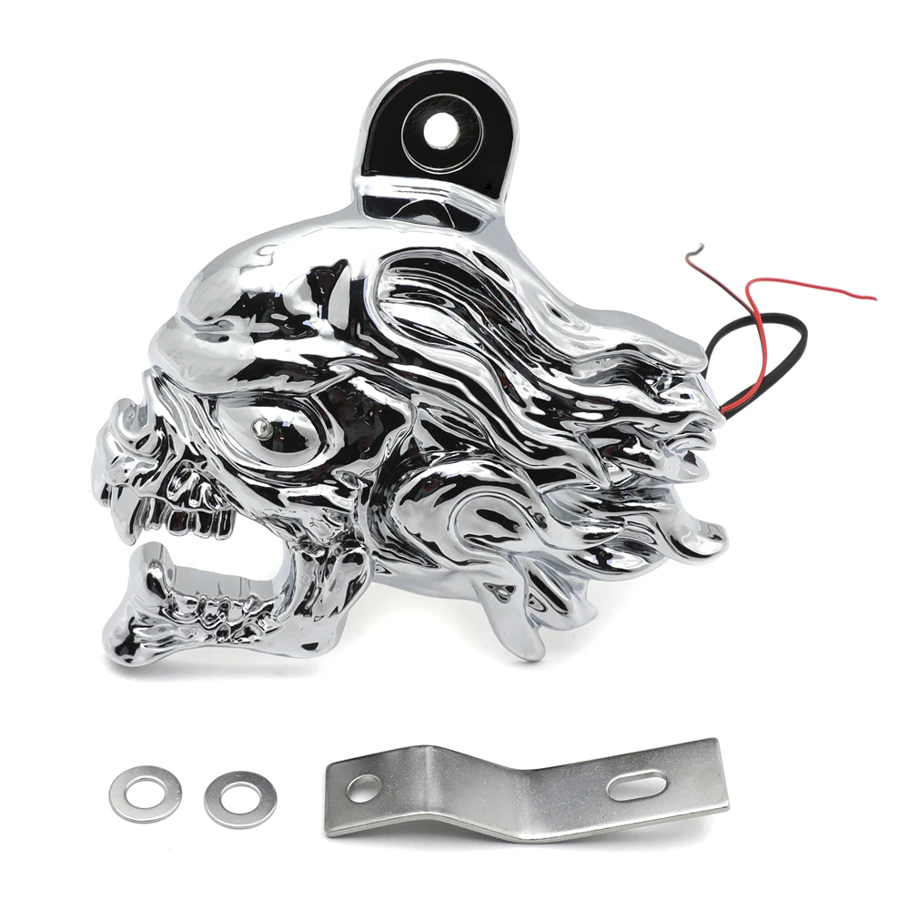 

Free Shipping Chrome Zombie Horn Cover W/ LED For 92-16 Harley Davidson "Cowbell" and All V-Rod's Aftermarket Motorcycle Parts