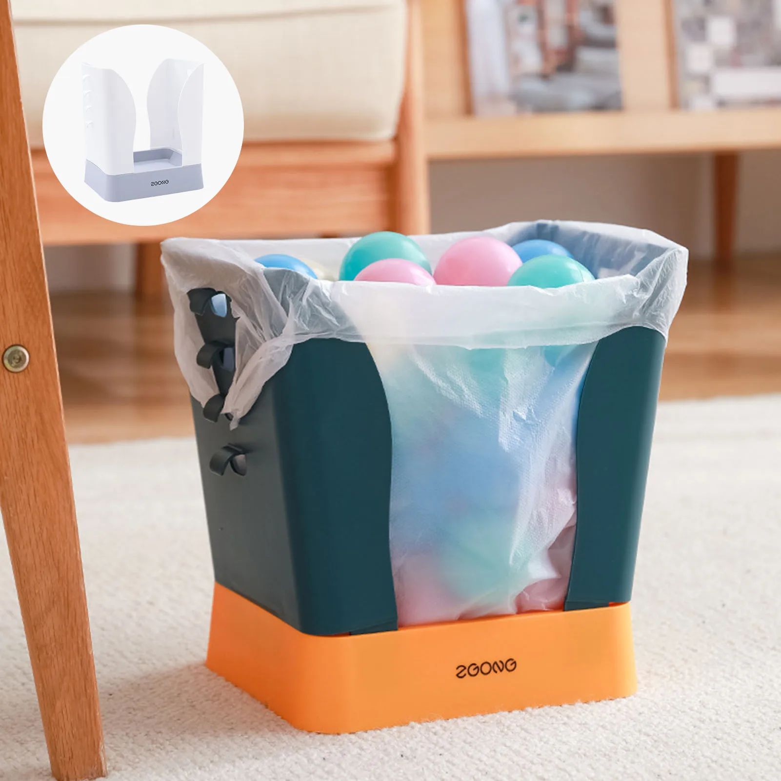 

Expandable Trash Can Garbage Bag Hanging Organizer Waste Paper Bucket for Home Kitchen Bedroom Bathroom Rubbish Container