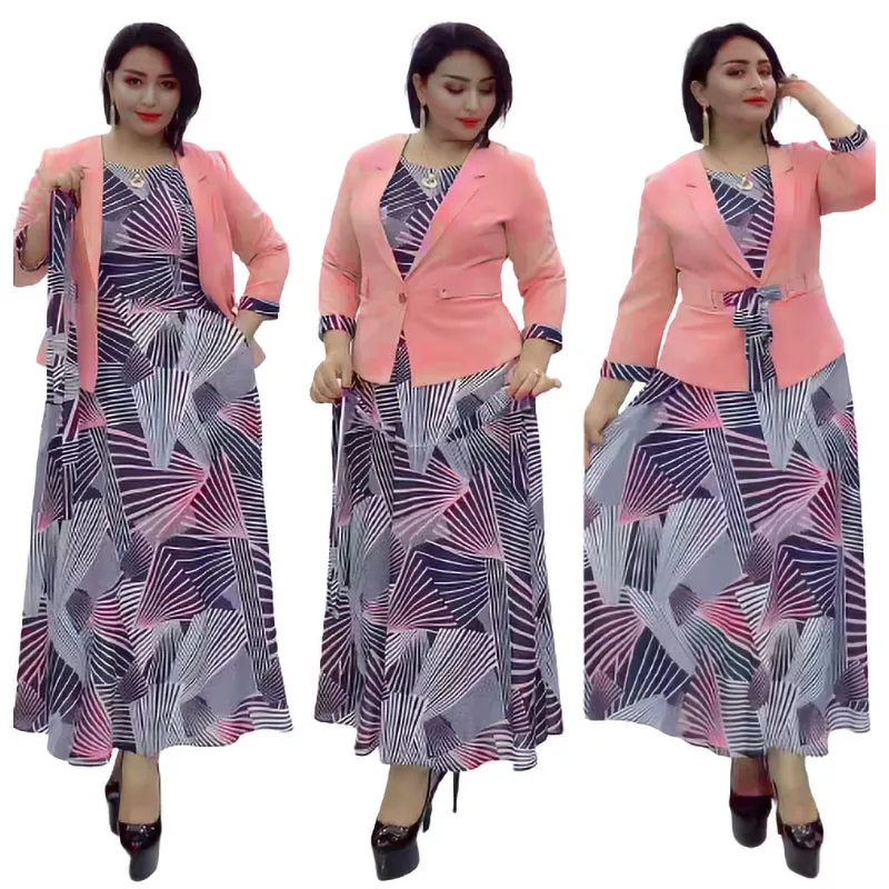 2023 2XL-6XL африканская одежда для женщин комплект из 2 предметов топы и платья