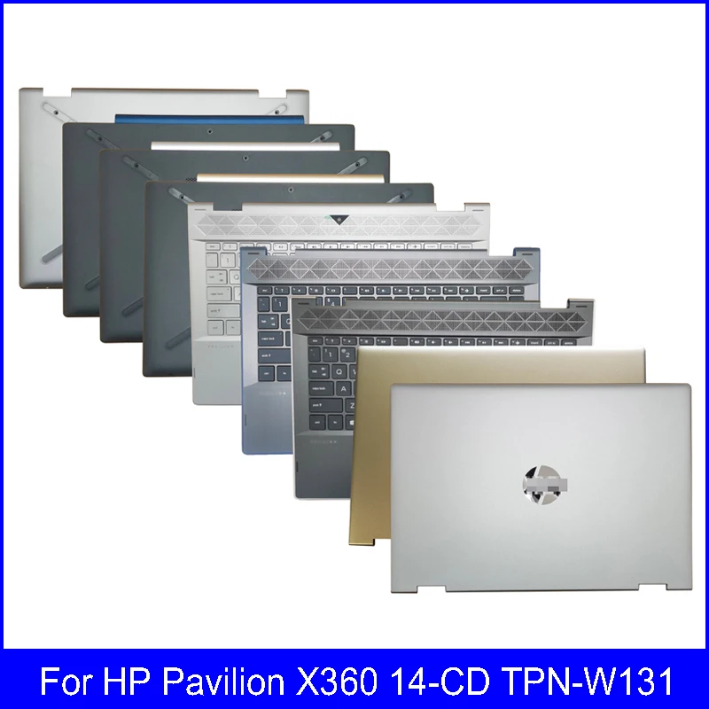 

Новинка, задняя крышка для ноутбука, подставка для рук, верхний чехол с клавиатурой, нижний чехол для HP Pavilion X360, 14-CD, искусственный сенсорный, ...