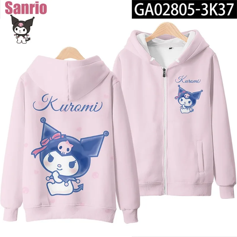 

Kawaii Sanrio Kuromi Cartoon Sweatshirt Sweet Japanese Style Jacket Anime Around The New Fashion Sports Sweater Student Jacket