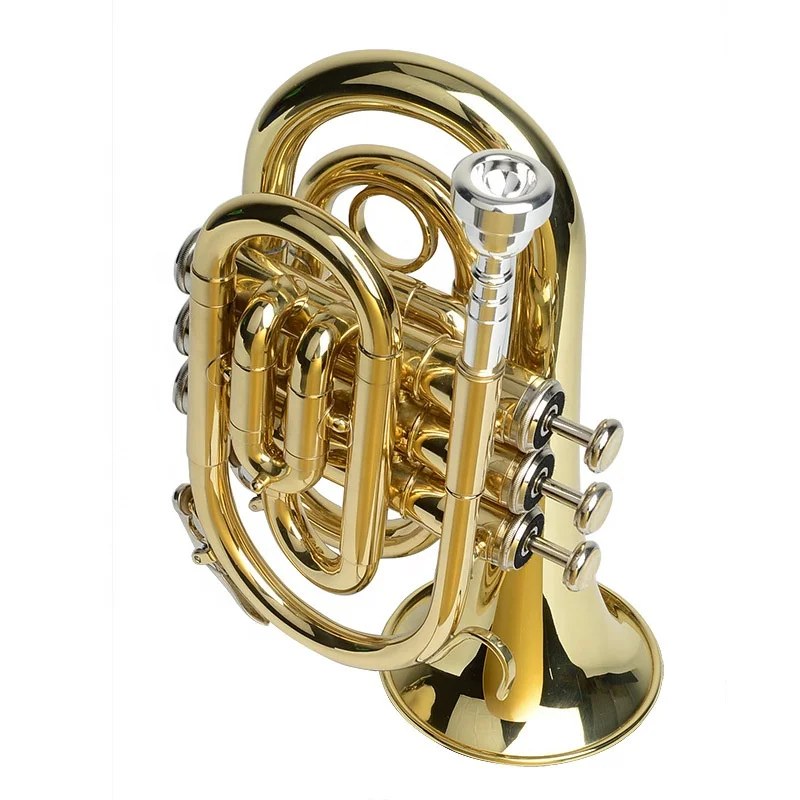 

2022-Brass horn solid pocket B-tone Mini cornet