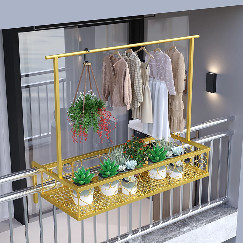 

Railings Drying Hangers，Balcony Drying Rack Flower Stand，Flower Pot Hanger，Anti-theft Net Drying Shoe Shelving