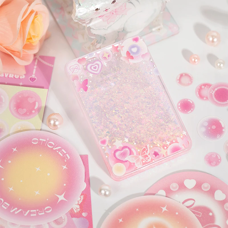 

6 pcs/pack Stickers star river round sweet system colorful big bubble DIY handbook decorative stickers multi-size 4 designs