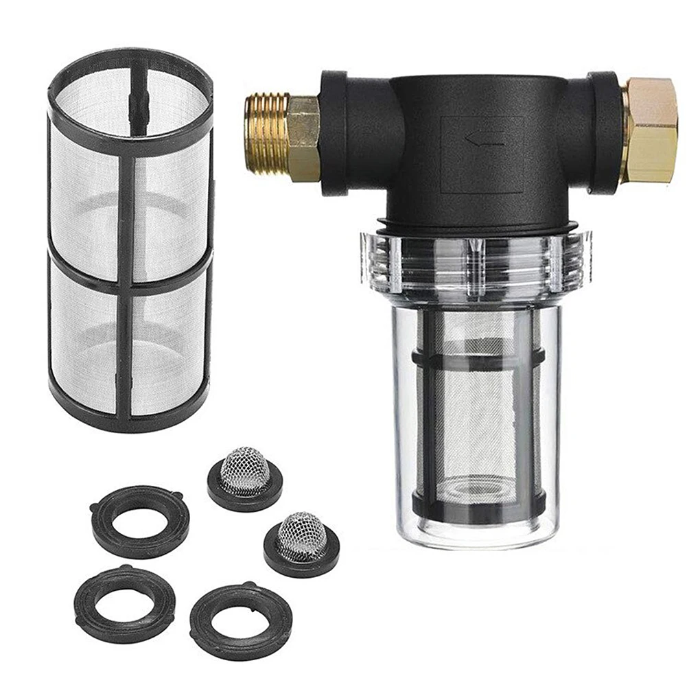 

Садовый шланг с фильтром, входная труба для мойки высокого давления, полив 80psi, домашняя труба с резьбой для орошения сада