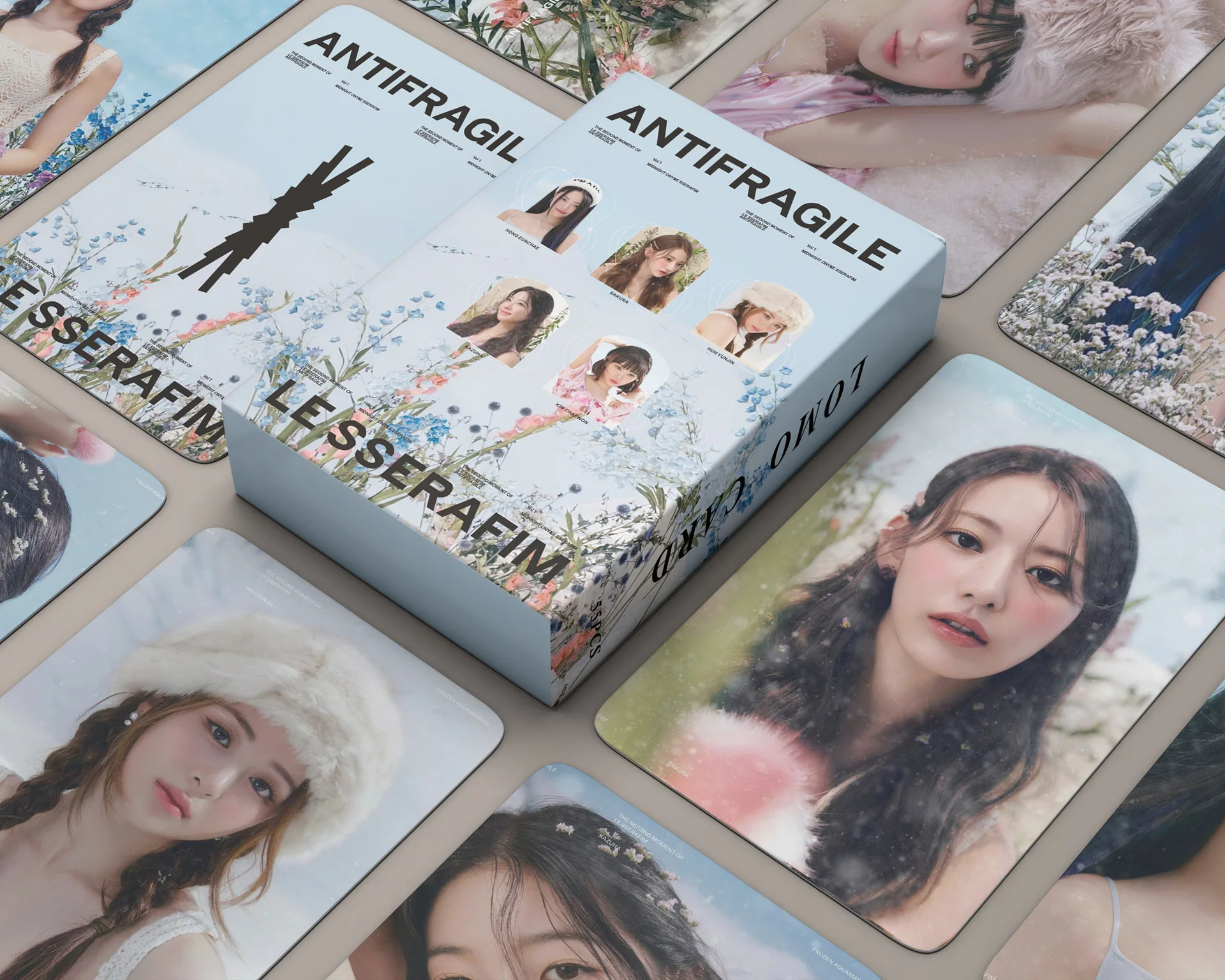 

Оптовая продажа, новинка, антихрупкий альбом Kpop LESSERAFIM 55 шт./компл., фотопечать, постер, подарки для фанатов