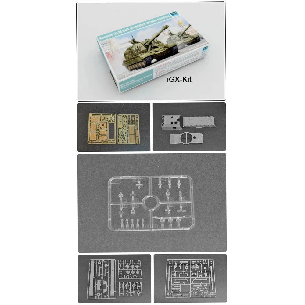 Фото Trumpeter 05574 1/35 Российская самоходная 152-мм гаубица 2С19 МСТ-С, подарочный пластиковый сборный макет для демонстрации, набор для сборки модели №1