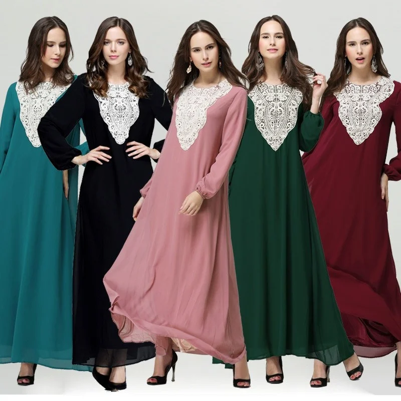 

Eid Abayas for Women Dubai Muslim Dresses Long Sleeve Arabic Robe Loose Islamic Clothing Middle East Moroccan Kaftan Vestidos