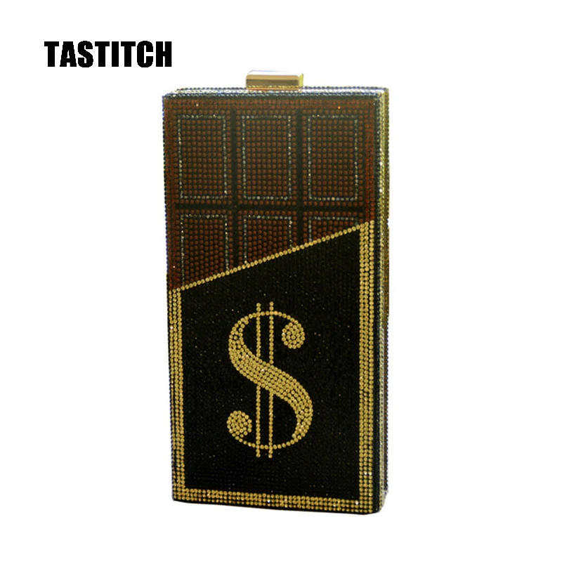 

Luxury Rhinestone Dollar Bag Ladies Money Evening Clutch Bag Diamond Chain Women Shoulder Bag Prom Party HandBag Purses