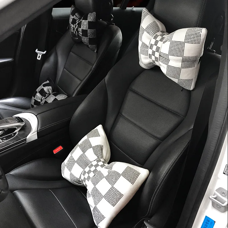 

Colorful Rhinestones Full Diamond Bowknot Fashion Sparking Four Seaons Universal Car Waist Neck Pillow Headrest