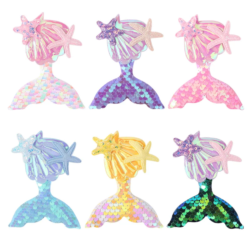 

Kawaii Toddler Hair Clip Sequin Mermaid Design Kids Headwear Hairpins
