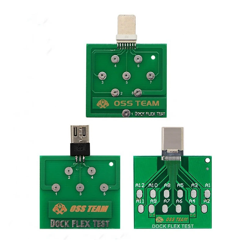 

3Pcs Micro-USB Dock Flex Test Board For Iphone 13 12 11 Android Phone U2 Battery Power Charging Dock Flex Testing Tool