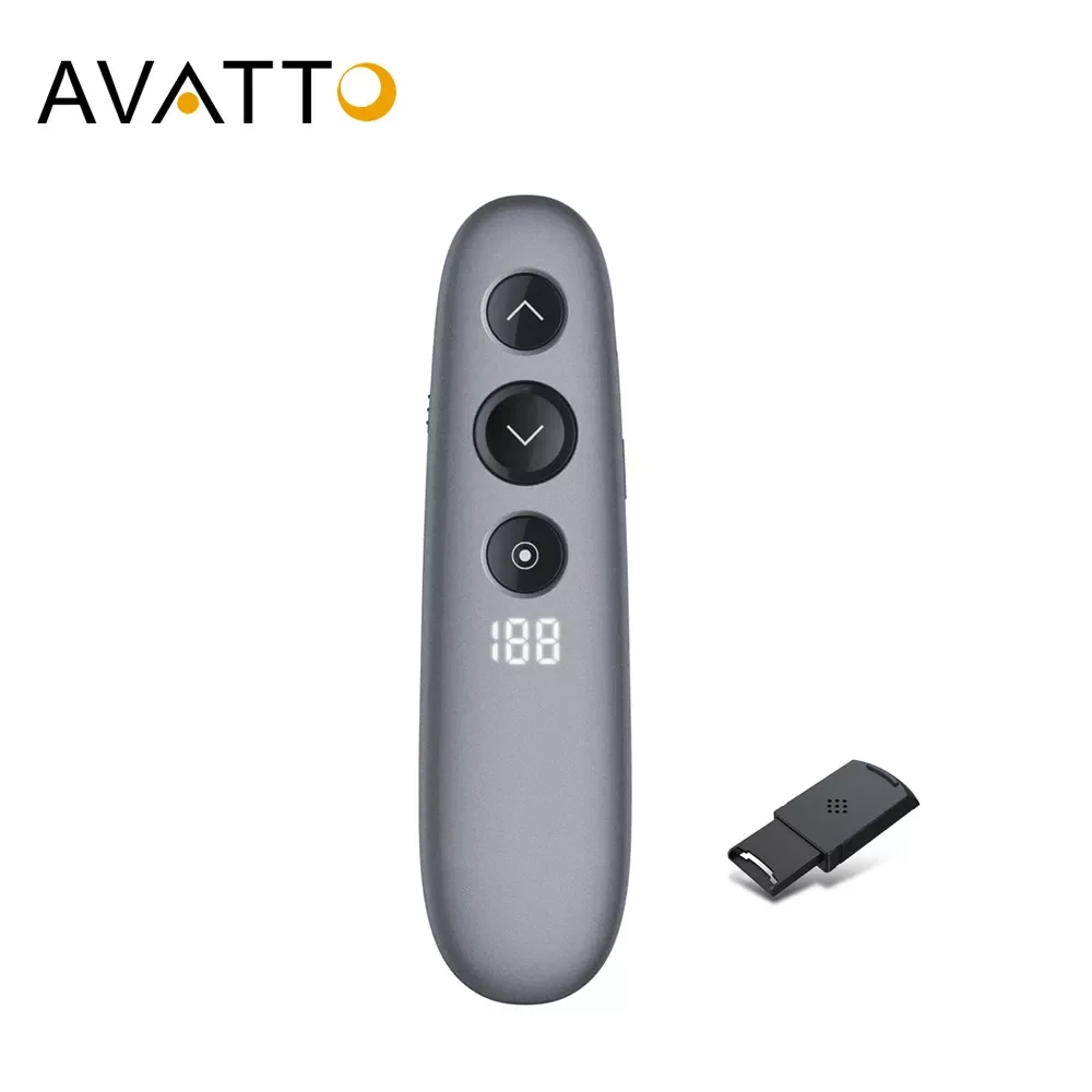 

AVATTO H100 Spotlight Wireless Presenter Remote with Air Mouse,TF card, PPT Powerpoint Laser Pointer Presentation for Meeting