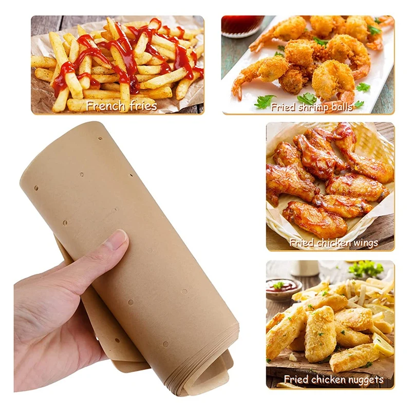 Аэрофритюрница с пергаментной подкладкой 300 шт. перфорированная квадратная