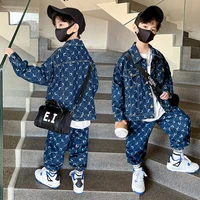 boys fashion clothing sets spring and autumn 2022 childrens denim korean style suit for kids two piece jacket
