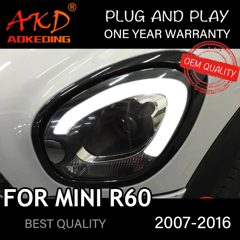 

Headlight For MINI R60 2007-2016 Car автомобильные товары LED DRL Hella 5 Xenon Lens Hid H7 Countryman Car Accessories