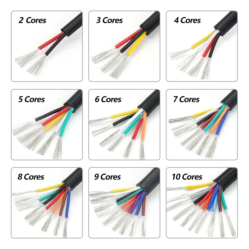 Фото UL2464 Многожильный оболочный провод 30-14AWG 10 9 8 7 6 5 4 3 2 ядра Канальный аудиоизолированный медный кабель Провод управления сигналом 2-10 м №3