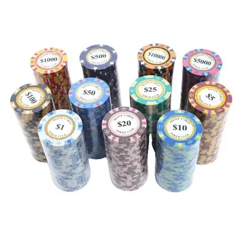 Монеты монеты Монте-долл Карло, 10 шт., Золотая глина, покерные чипсы, монеты для казино, 14 грамм глина, монеты, покерные чипсы, развлечения