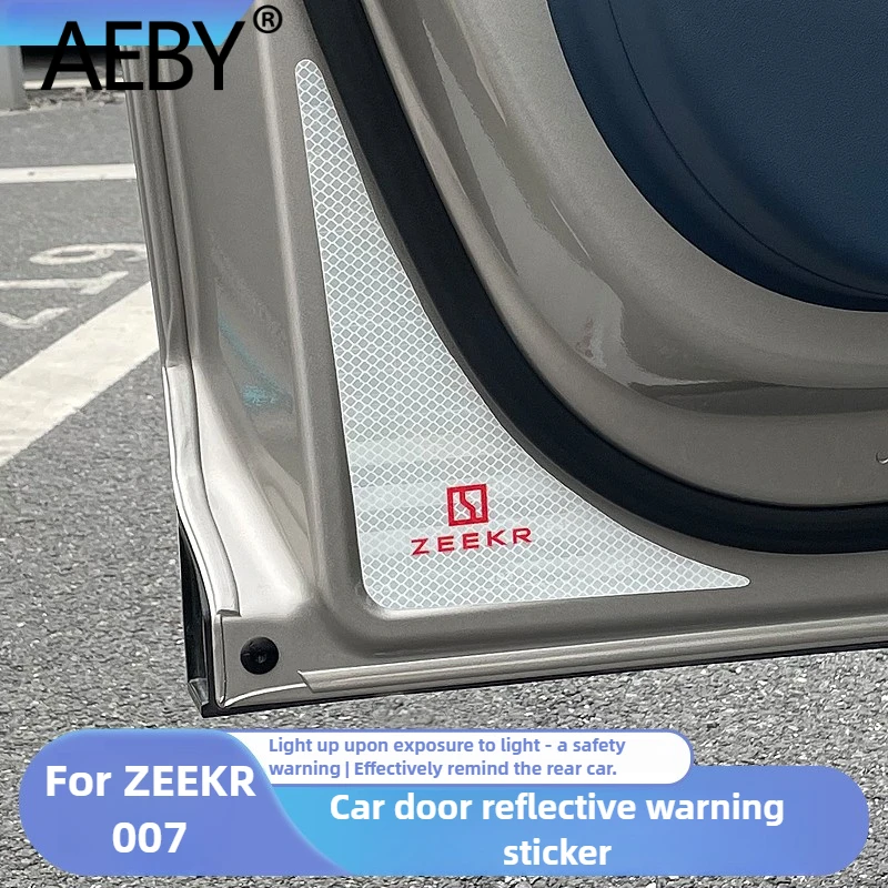 Фото AEBY для ZEEKR 007 2024 2025 светоотражающая наклейка на дверь автомобиля, предупреждающая полоса безопасности для предотвращения столкновений, защитная пленка для ночного видения №2