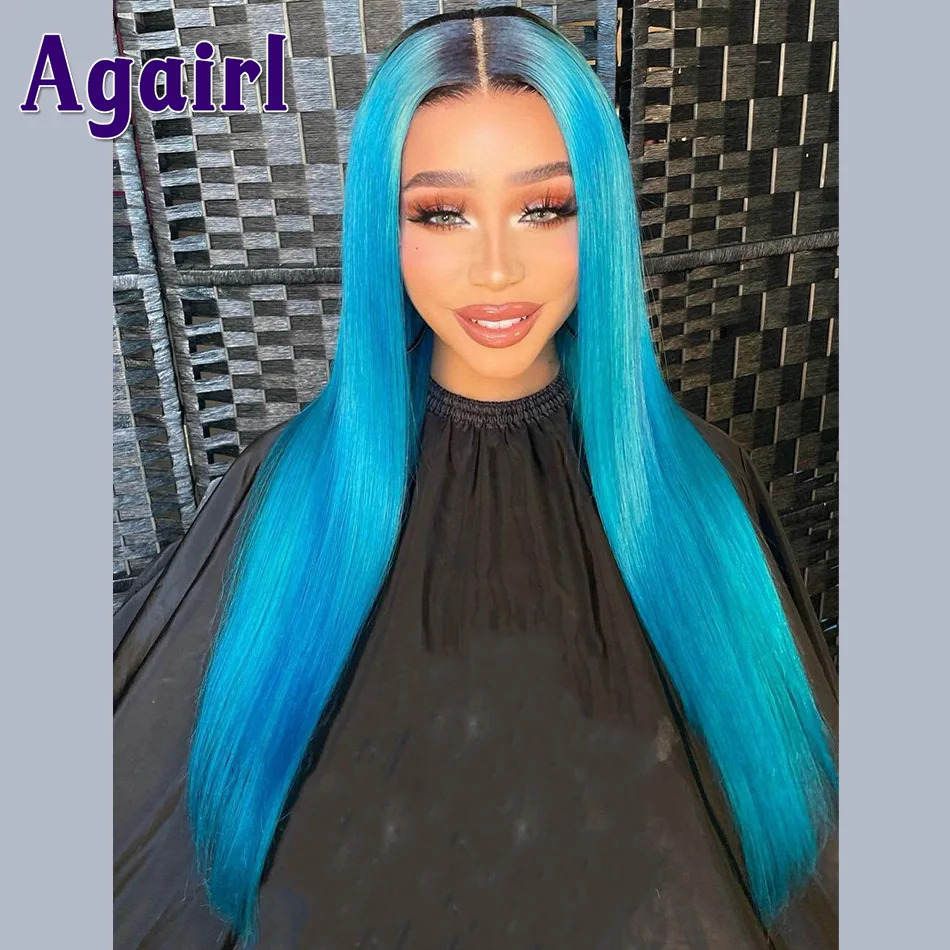 

1B Light Blue Straight Lace Front Wig 13X4/13X6 HD Lace Frontal Wig #613 Blonde Human Hair Wigs Pre Plucked for Women Glueless
