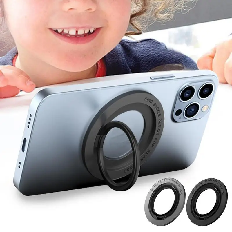 

Magnetic Phone Ring Holder Foldable Cell Phone Stand For Desk 360 Rotation 180 Foldable Magnetic Back Grip For Smartphones