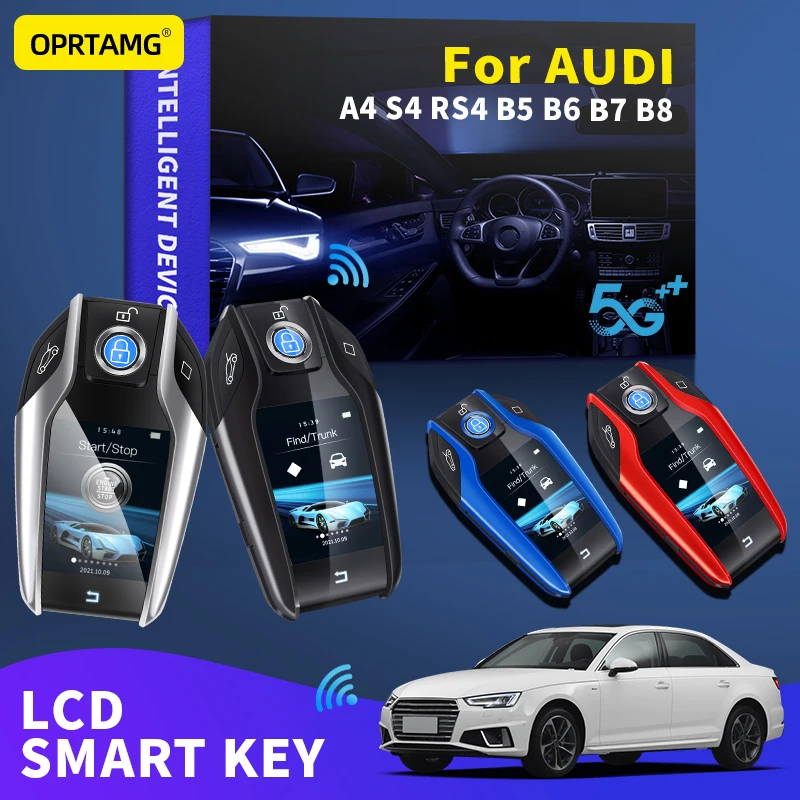 

OPRTAMG Modified LCD Screen Smart Car Key For Audi A4 S4 RS4 B5 B6 B7 B8 1996 1997 1998 1999 2000 2001 2002 2003 2004 2005 2006