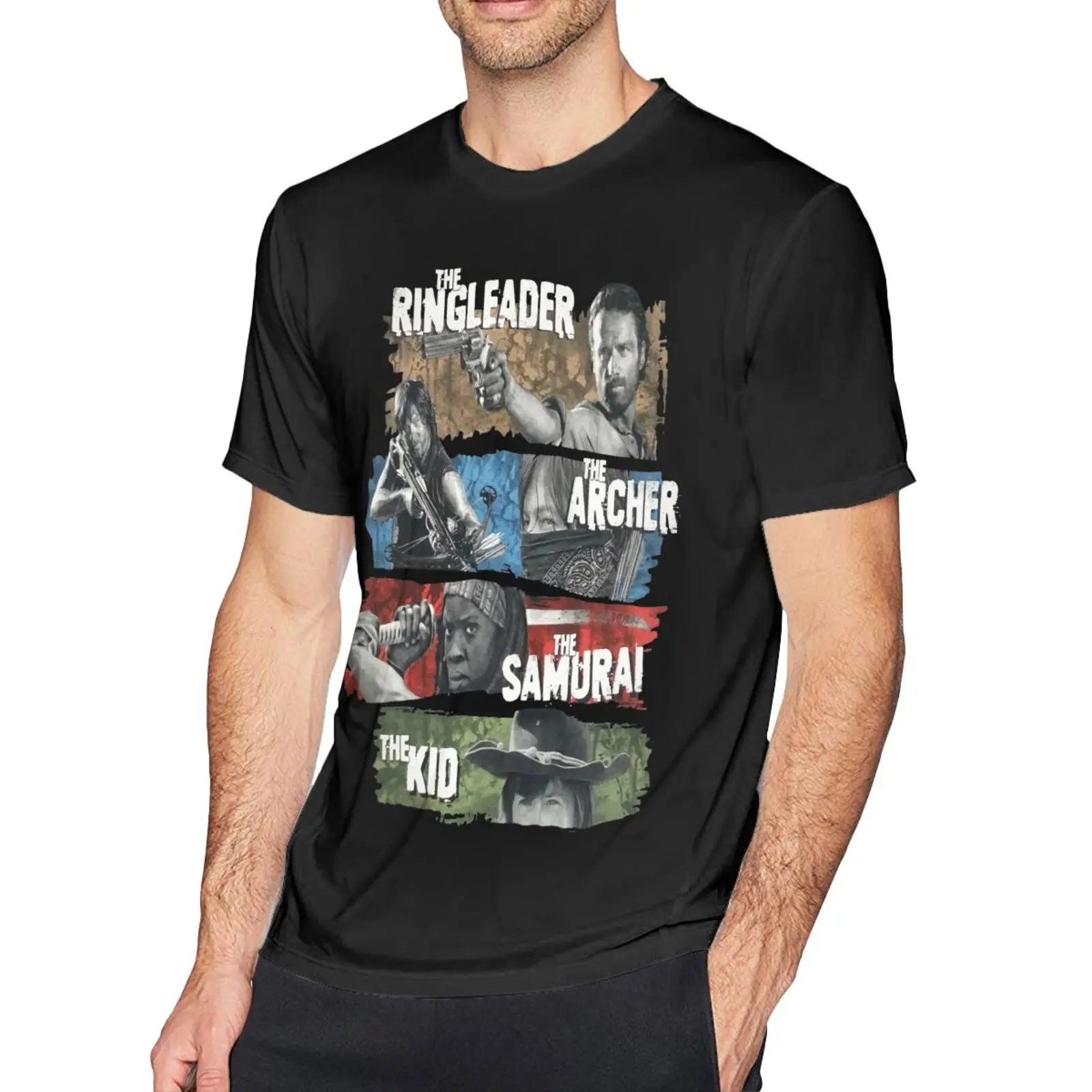 

Футболка Ходячие мертвецы, с принтом Рика Дэрила, Мужская футболка с принтом манги, Женская Мужская футболка, Мужская футболка большого раз...