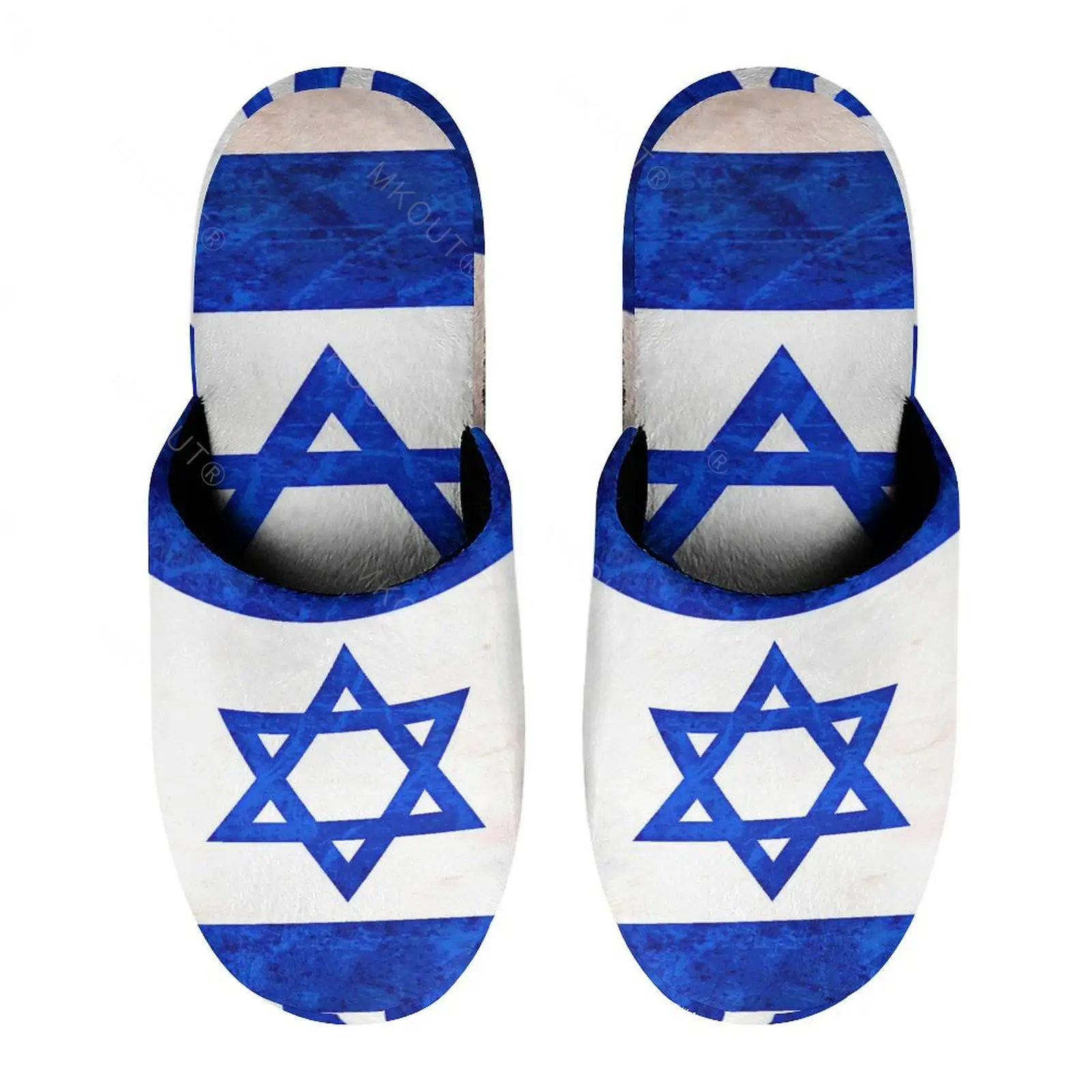 

Теплые хлопковые тапочки с флагом Израиля (11) для мужчин и женщин, толстая мягкая подошва, нескользящая пушистая обувь, домашние тапочки с акулой