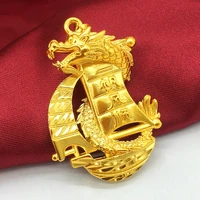 2019 new fashion domineering dragon pillar for men vietnam alluvial gold necklace pendant