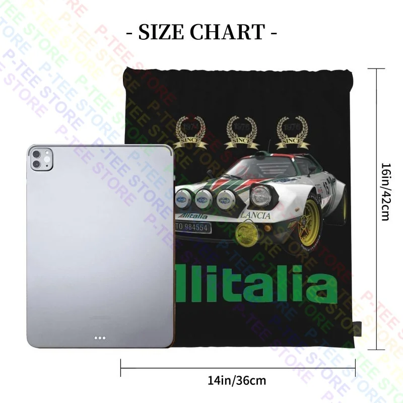 Ралли гонки Lancia Stratos Hf Group 4 Alitalia Wrc Сумки на шнурке сумка для спортзала рюкзак