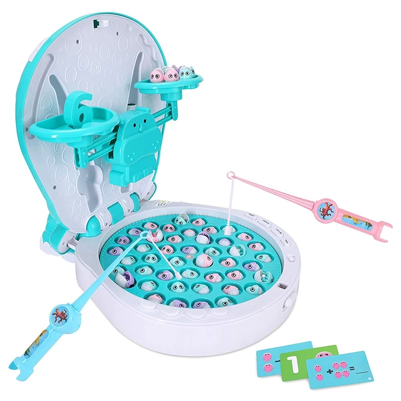 

Fishing Game Toys For Kids - 4 In 1 Hippo Magnetic Fishing Toys With Music Story - Learning Toys For 3+ Year Old