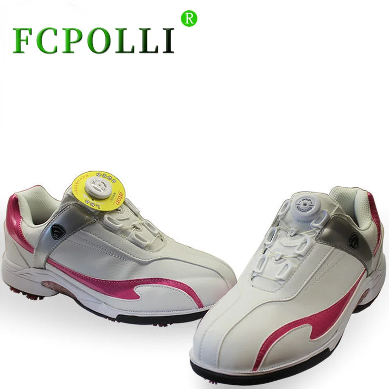 

New Arrival Women Golf Shoes Leather Waterproof Golf Sneakers Ladies Quick Lacing Walking Shoes Lady Top Quality Golf Training