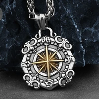 domineering xinghai compass street hip hop pendant men and women fashion charm creative stainless steel pendant necklace gift