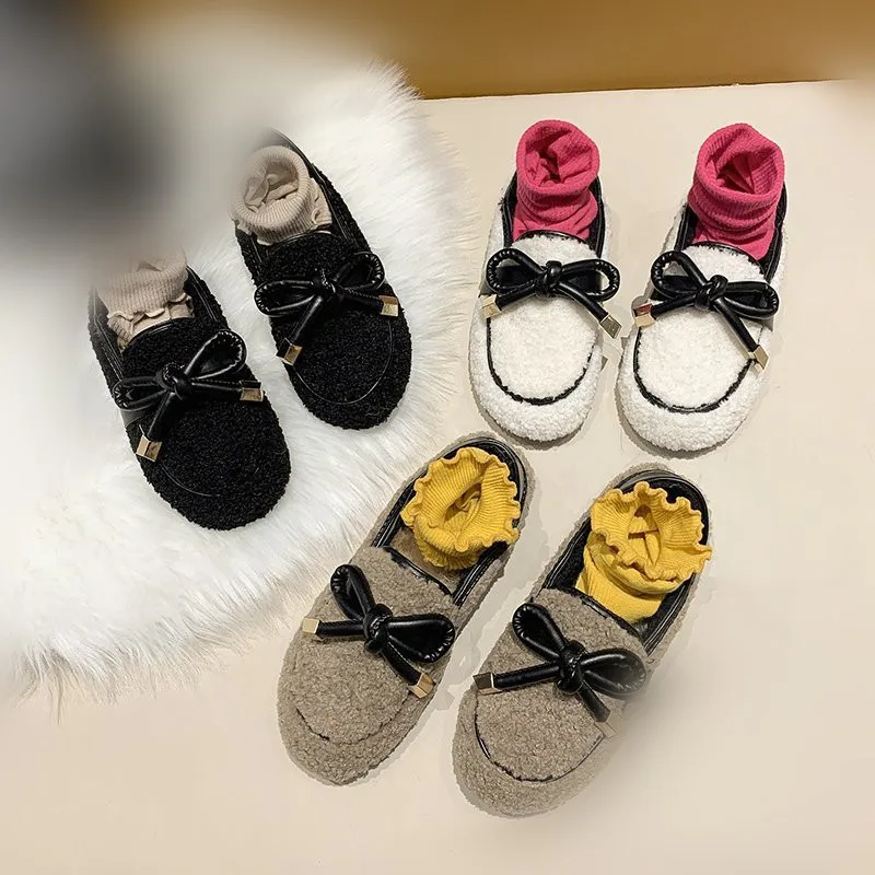 

hot sale woman Comfort Shoes For Women 2021 Soft Suit Female Beige Flip Fur Low-heeled Comfort lykj-yx