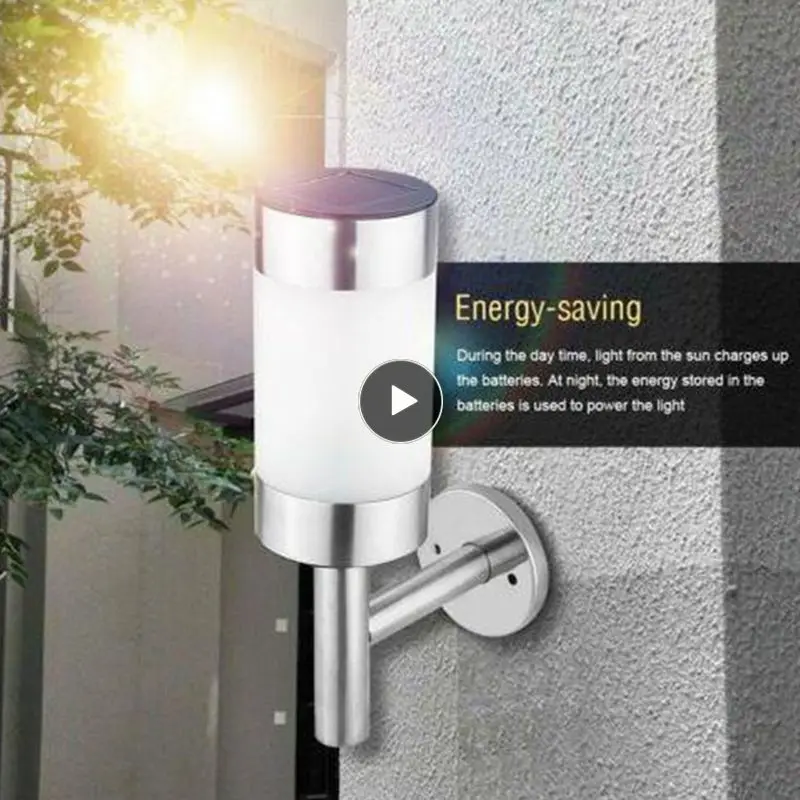 

2PS Solar Powered Outdoor Wall Lights Fence Stainless Steel Garden Outdoor US ❤