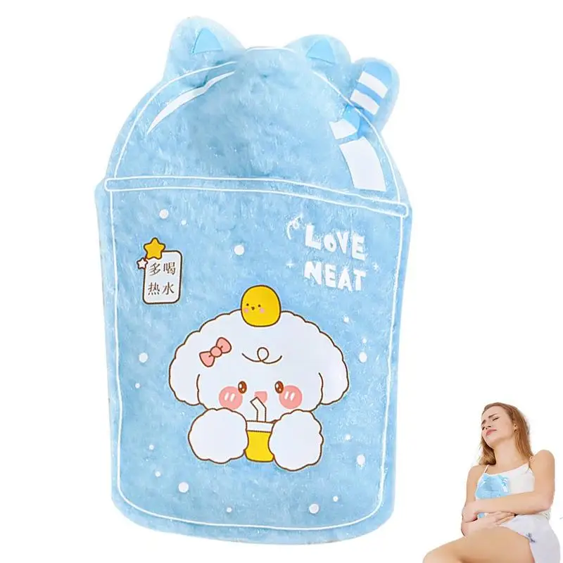 

Hot Water Bottles Soft Warm Water Bottle With Flannel Cover Cute PVC Hot Water Bag For Neck Shoulder Cramps Hand Feet Warmer